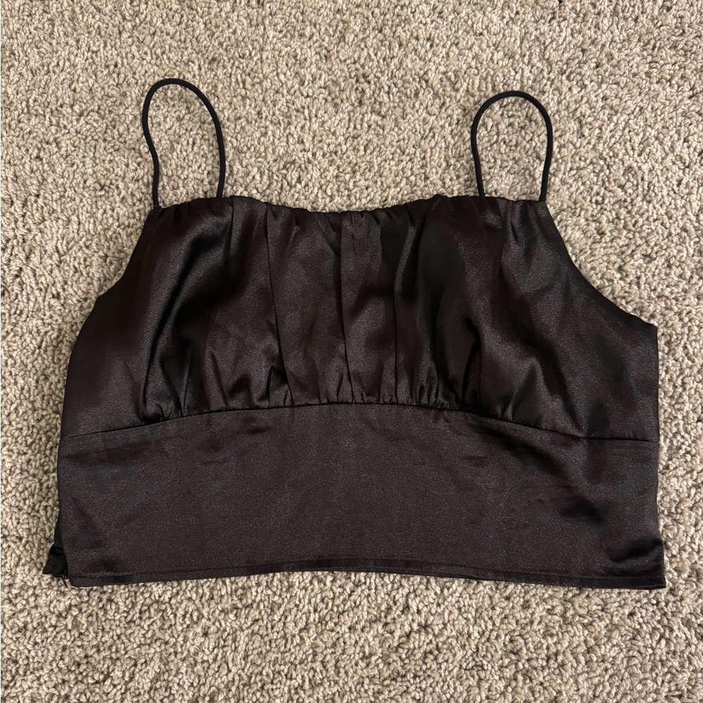 SHEIN Black Satin Top